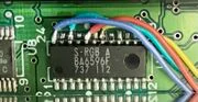 Fig. 2. Red, green, blue and composite sync (yellow) are wired up to the S-RGB chip.